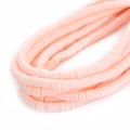 Perles Heishi plates en argile polymère rose clair pour création de bijoux et bracelets - Diamètre 4mm - Rose Clair