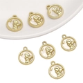 Set of six golden angel and star charms for DIY jewelry making in Y2K aesthetic style - Angel Pendant Gold White