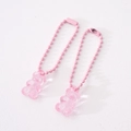 Set mit zwei rosa Bären-Anhängern aus Acryl mit Kugelketten für Taschen-DIY - 2.5cm / Rosa