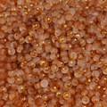 Frosted amber 4mm glass seed beads with gold foil specks for DIY jewelry making - Brown