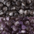 10mm Harzperlen mit Katzenaugeneffekt in Schwarzgrau und Lila mit glitzerndem Goldsand - 10mm (10 Stück/Packung) / Schwarz