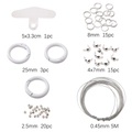 DIY sieraden en telefoonkoord accessoireset met staaldraad, ringen en clips op wit vlak - 55 stuks/pak / Wit