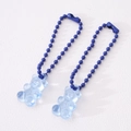Duo aus durchscheinenden blauen Bären-Anhängern mit dunkelblauen Kugelkettchen - 2.5cm / Königsblau