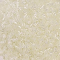 Translucent white cat eye glass beads in donut shape for DIY jewelry making and crafts - Beige