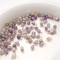 Faceted purple natural stone cube charms with gold rings for DIY jewelry making - Amethyst / 4mm (2 Pieces/Pack)