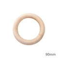 Anneau en bois naturel pour bricolage et bijoux, taille 90mm avec finition lisse - 90mm (1 Pièce/Paquet) / Couleur bois naturel