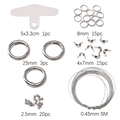 DIY-telefoonketting en sieradenkit met metalen ringen en 5m staaldraad - 55 stuks/pak / Zilver