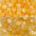Yellow translucent resin round beads with shimmering gold powder for DIY jewelry making - Yellow