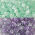 Mint green and lavender purple resin beads with cat-eye shimmer and fine glitter for DIY jewelry - Green