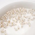 4mm faceted clear quartz sugar cube charms with gold-plated eye pins for DIY jewelry - White Crystal / 4mm (2 Pieces/Pack)