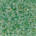 Green 4mm frosted glass seed beads with gold foil specks for DIY jewelry making - Green