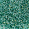 4mm sea green frosted glass beads with gold foil specks for DIY jewelry making - Emerald Green