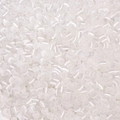 Translucent white glass donut beads with cat eye luster for DIY jewelry making - White