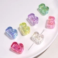 Colorful aurora acrylic letter B beads for DIY jewelry making handmade bracelets - Letter B / 5 Pieces/Pack (Hole Approx. 6mm)