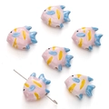 Pink and blue tropical fish ceramic beads for DIY jewelry making and bracelets - 21x17mm (1 Piece/Pack) / Pale Blue