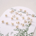 Mini lily of the valley pearl resin flower pendants with gold hooks for DIY bracelets - Lily Of The Valley 6mm Pearl White
