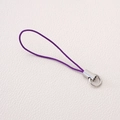Purple braided polyester lanyard with silver metal ring and connector for DIY crafts - Deep purple
