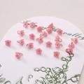 Pink lily of the valley resin flower charms with gold beads for DIY jewelry making - Lily Of The Valley 6mm Deep Pink
