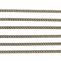 Flat curb link metal chain in antique bronze finish for jewelry making and decoration - 1 Meter/Pack / 1.3mm Antique Bronze
