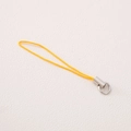 Bright yellow braided polyester phone strap with silver metal ring connector for DIY keys - Gold Yellow