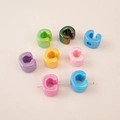 Colorful C-shaped acrylic shell beads with iridescent finish for DIY crafts and jewelry - Letter C Style (C) / 5 Pieces/Pack (16x20mm)