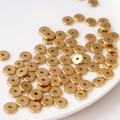 Cuentas espaciadoras planas de acero inoxidable dorado para bisutería DIY y pulseras - Dorado