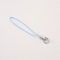 Light blue braided polyester phone lanyard with silver spring ring for DIY crafts - Light Blue