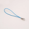 Bright blue braided polyester phone lanyard with silver metal spring ring connector - Total length approx. 58mm, Cord length approx. 45mm, 20 Pieces/Pack / Dark Blue