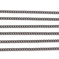 High-quality copper-clad iron encrypted fine chain for handmade DIY jewelry making - 1 Meter/Pack / 1.3mm Gun Black