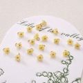 Mini colgantes de lirio de los valles en resina perlada con lazos dorados para bisutería - Lirio de los Valles / 5 piezas/paquete (6mm) / Amarillo