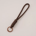 Coffee brown braided paracord keychain with a round metal spring buckle for DIY accessories - Total length approx 16cm keychain diameter approx 23mm / Black Coffee