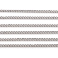 Silver metal curb chain strands for DIY jewelry making necklaces and bracelets - 1 Meter/Pack / 1.3mm White K