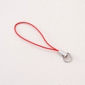 Durable red woven polyester lanyard strap with silver metal key ring and DIY connector - Red