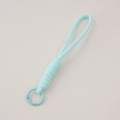 Light blue braided paracord keychain with matching spring O-ring for DIY bag accessories - Total length approx 16cm keychain diameter approx 23mm / Sky Blue