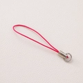 Durable rose red polyester phone lanyard with silver metal o-ring and spring clip hook - Rose Red