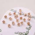 Delicate light pink lily of the valley resin flower pendant with gold core for DIY jewelry - Five-Petal Flower / 5 Pieces/Pack (7mm) / Apricot