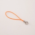 Orange braided polyester phone strap with silver metal ring and spring buckle connector - Orange