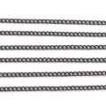 Durable gunmetal curb chain link for DIY necklaces and jewelry making accessories - 1 Meter/Pack / 1.6mm Gun Black
