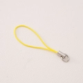 Bright yellow braided polyester phone strap with silver metal spring ring connector - Light Yellow