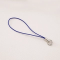Deep blue braided polyester cord with silver metal ring for DIY phone case and keychain - Sapphire Blue
