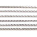 Polished silver finish metal curb chain for handmade DIY necklace jewelry making - 1 Meter/Pack / 1.6mm White K