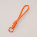 Orange braided paracord keychain with a matching metallic spring O-ring buckle - Total length approx 16cm, keychain diameter approx 23mm (1 Piece/Pack) / Orange