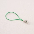 Emerald green polyester braided phone strap with silver spring ring and metal connector - Total length approx. 58mm, Cord length approx. 45mm, 20 Pieces/Pack / Dark Green