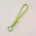 Neon green woven paracord keychain with a matching metal spring ring hook attachment - Total length approx 16cm, keychain diameter approx 23mm (1 Piece/Pack) / Apple Green