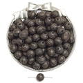 French vintage acrylic round beads with gold-rimmed etching for DIY jewelry making - Patterned Round Style