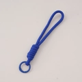 Bright blue braided paracord keychain with matching circular metal spring clasp buckle - Total length approx 16cm, keychain diameter approx 23mm (1 Piece/Pack) / Dark Blue