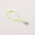 Neon green woven polyester lanyard with silver spring ring for DIY phone chains - Light Green