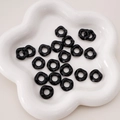 Glossy black irregular acrylic beads in flower dish for DIY jewelry making - 16mm (5 Pieces/Pack) / Black