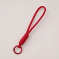 Handmade red braided paracord keychain with a matching red metal spring ring - Total length approx 16cm, keychain diameter approx 23mm (1 Piece/Pack) / Red