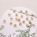 Iridescent lily of the valley pearl resin pendants with gold connectors for DIY jewelry - Three-Petal Flower / 5 Pieces/Pack (6mm) / AB White